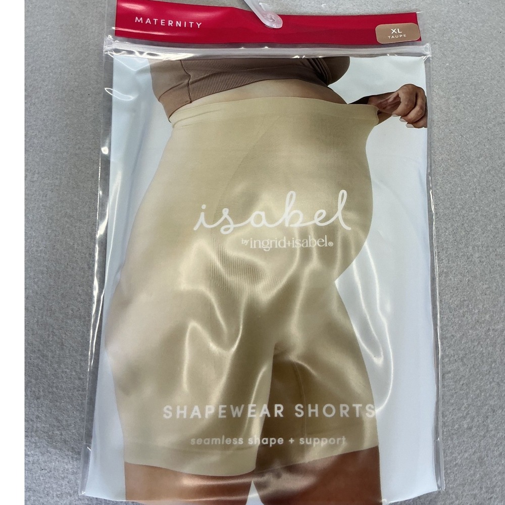 Isabel Maternity Shapewear Shorts XL Taupe Seamless Stretch Support NEW